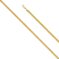 14K Yellow Gold 4.5 mm Hollow Miami Cuban 120 with Lobster Lock