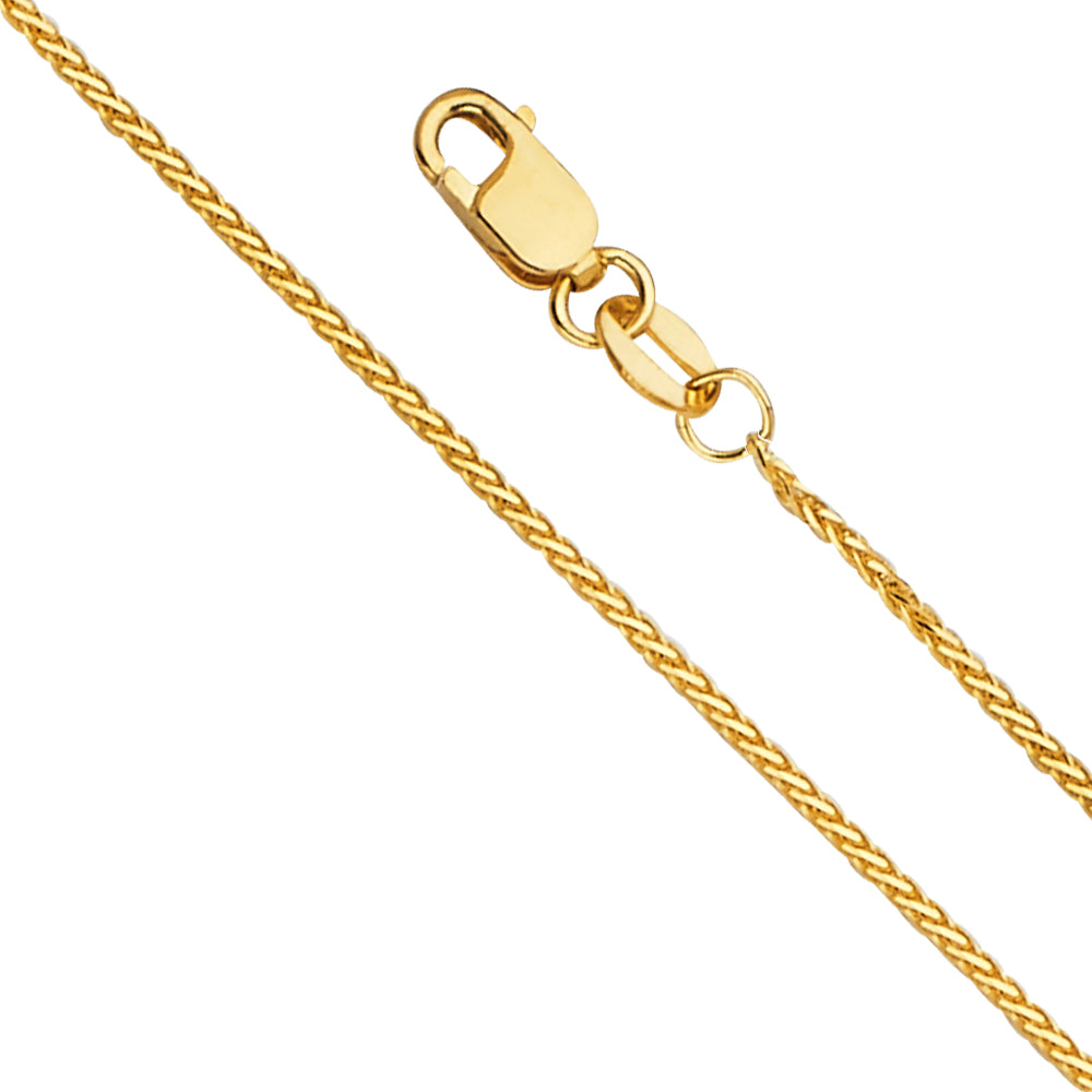14K Yellow Gold 1.0 mm 8 Diamond Cut Round Wheat 25