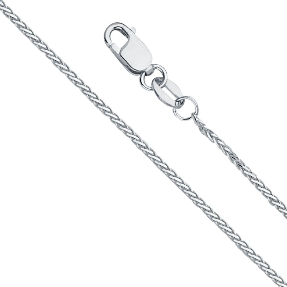 14K White Gold 1.0 mm 8 Diamond Cut Round Wheat 25