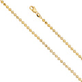14K Yellow Gold 3 mm Moon-Cut Bead Chain