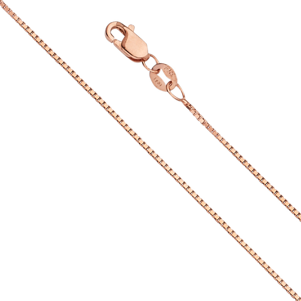 14K Pink 0.8 mm Box Chain