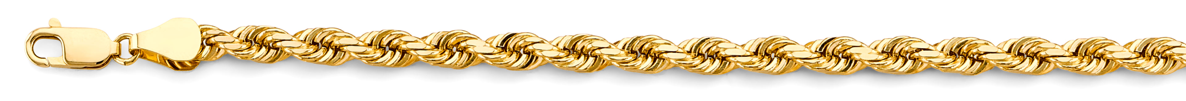 14K Yellow Gold Solid Rope Chain 6.4 mm
