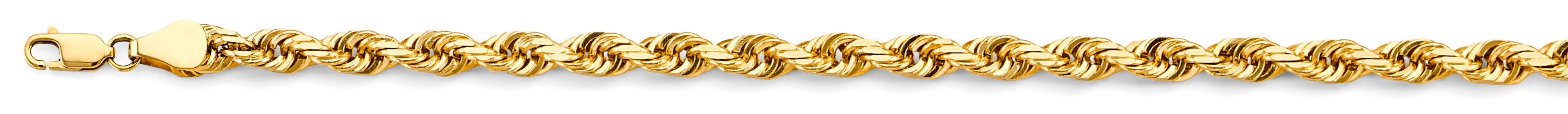 14K Yellow Gold Solid Rope Chain 5.6 mm