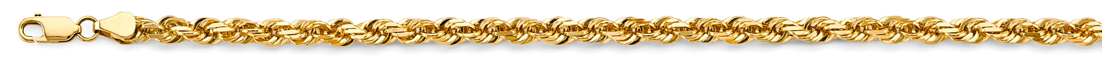 14K Yellow Gold Solid Rope Chain 4.7 mm