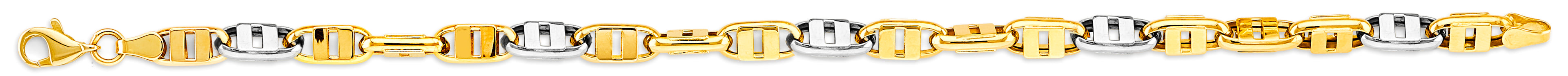 14K Two Tone Gold 5 mm Hollow Double Anchor Ch