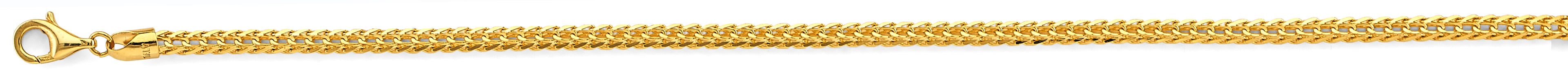 14K Yellow Gold 3 mm 8Dc Open Franco Chain