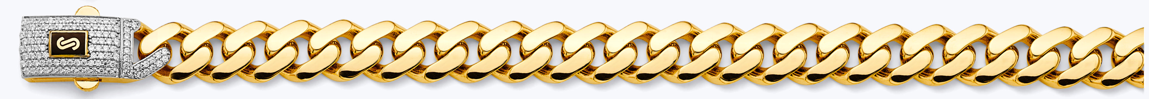 14K Two Tone Gold 11.5 mm Monaco Curb with CZ Lock