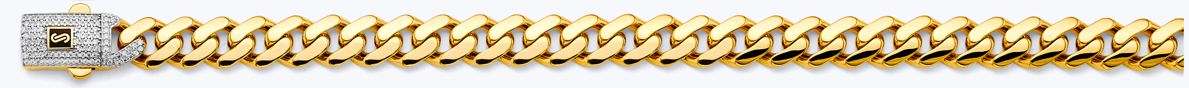 14K Two Tone Gold 9.5 mm Monaco Curb with CZ Lock