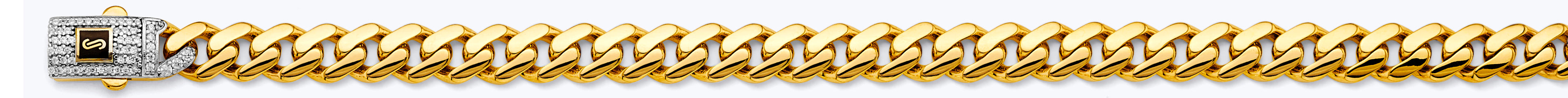 14K Two Tone Gold 8.0 mm Monaco Curb with CZ Lock