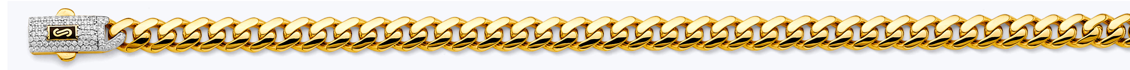 14K Two Tone Gold 6.5 mm Monaco Curb with CZ Lock