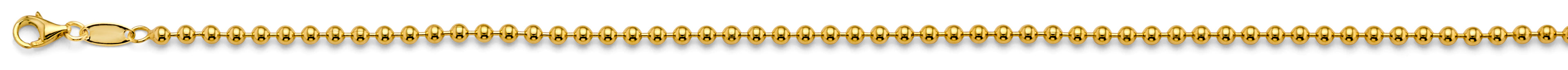 14K Yellow Gold 2.5 mm Plain Ball Chain