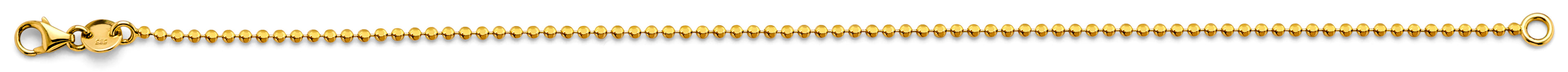 14K Yellow Gold 1.4 mm Disco Diamond Cut Ball Chain