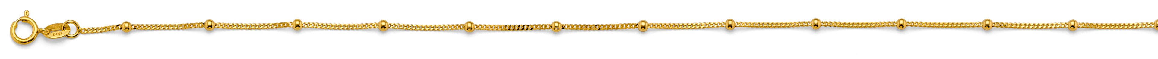 14K Yellow Gold 1.9 mm Plain Ball Station Chain