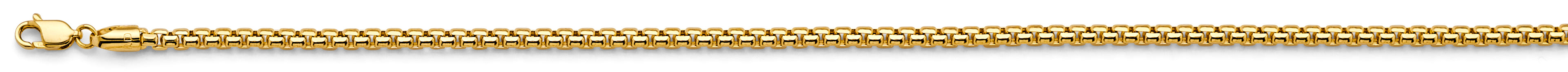 14K Yellow Gold 2.7 mm Hollow Round Box Chain
