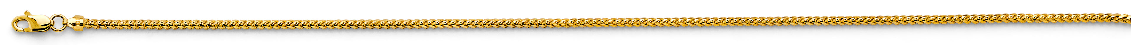 14K Yellow Gold 1.7 mm Round Franco Chain