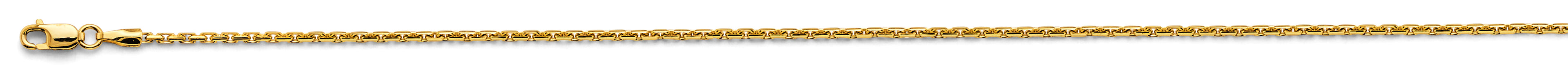 14K Yellow Gold 1.3 mm Solid Diamond Cut Cable Chain