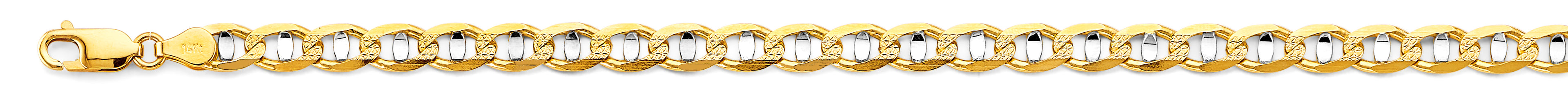 14K Two Tone Gold 6.3 mm Light Mariner Chain