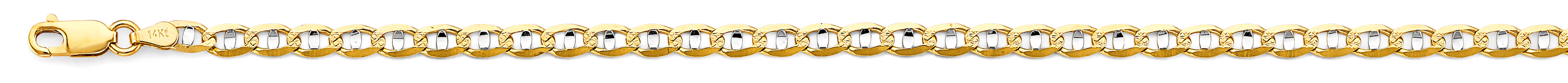 14K Two Tone Gold 4.2 mm Light Mariner Chain