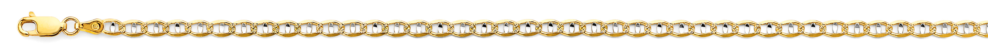 14K Two Tone Gold 3.5 mm Light Mariner Chain