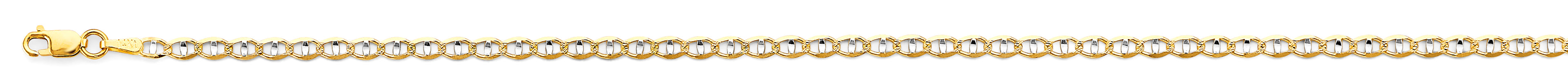 14K Two Tone Gold 2.9 mm Light Mariner Chain