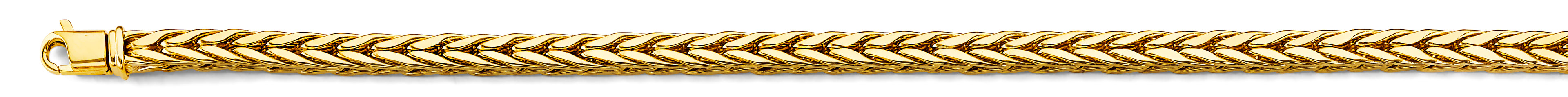 14K Yellow Gold 4.5 mm Hollow Square Franco Chain