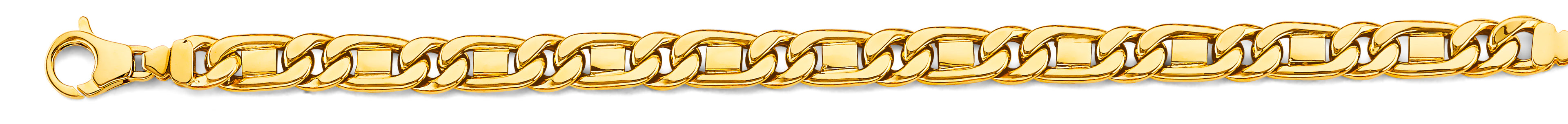 14K Yellow Gold 7.7 mm Hollow Tiger Eye Chain