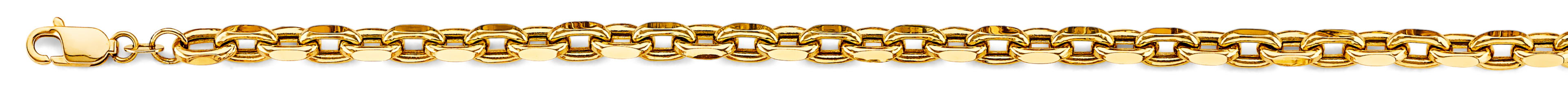 14K Yellow Gold 5.2 mm Hol-Oval Rolo Chain