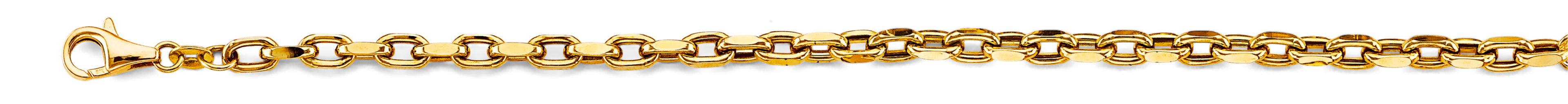 14K Yellow Gold 4.1 mm Hol-Oval Rolo Chain