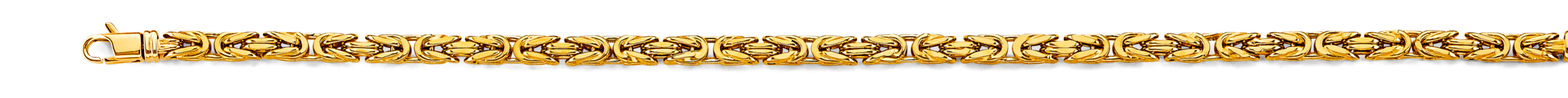 14K Yellow Gold 3.5 mm Hollow Round Byzantine