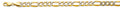 14K Two Tone Gold 8.6 mm Hollow Bevel Figaro 3+1 Wp
