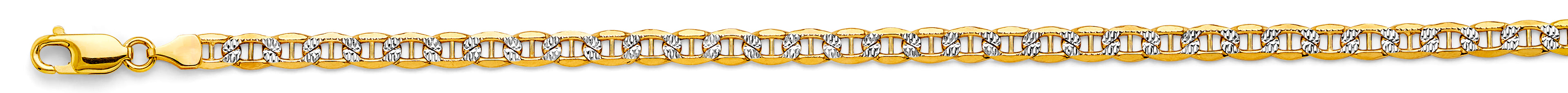 14K Two Tone Gold 4.8 mm Hollow Mariner Chain Wp