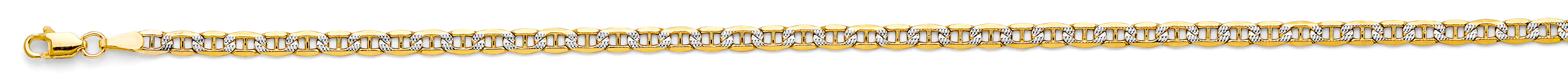 14K Two Tone Gold 3.4 mm Hollow Mariner Chain Wp