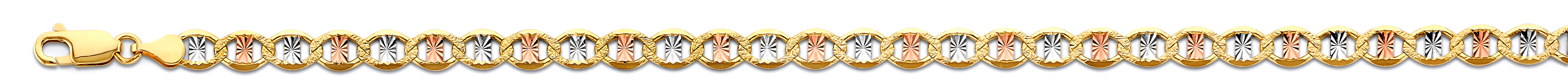 14K Yellow White Rose Gold 5.4 mm Flat Mariner Star Diamond Cut