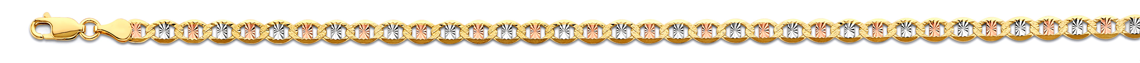 14K Yellow White Rose Gold 4.3 mm Flat Mariner Star Diamond Cut