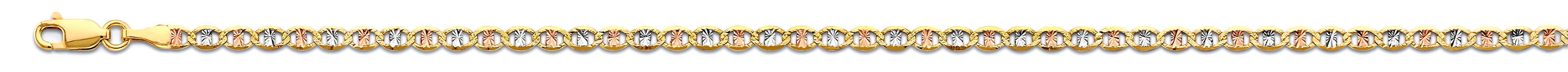 14K Yellow White Rose Gold 3.1 mm Flat Mariner Star Diamond Cut