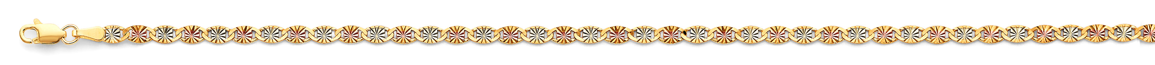 14K Yellow White Rose Gold 3.1 mm Flat Valentino Star Diamond Cut