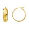 14K Yellow Gold Snow Cut Hollow Hoop (23 mm)