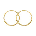 14K Yellow Gold Bud Diamond Cut 1.5 mm Round Tube Hoop