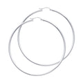 14K White Gold 2 mm Round Tube Polished Hoop
