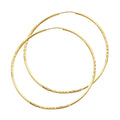 14K Yellow Gold 1.5 mm Bud Diamond Cut Endless Hoops