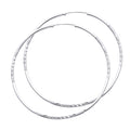 14K White Gold 1.5 mm Bud Diamond Cut Endless Hoops