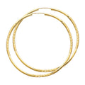 14K Yellow Gold 2 mm Bud Diamond Cut Endless Hoop