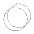 14K White Gold 2 mm Bud Diamond Cut Round Tube Hoop