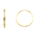 14K Yellow Gold Channel Round CZ Huggies