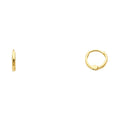 14K Yellow Gold Small Plain Huggies