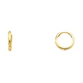 14K Yellow Gold Small Plain Huggies
