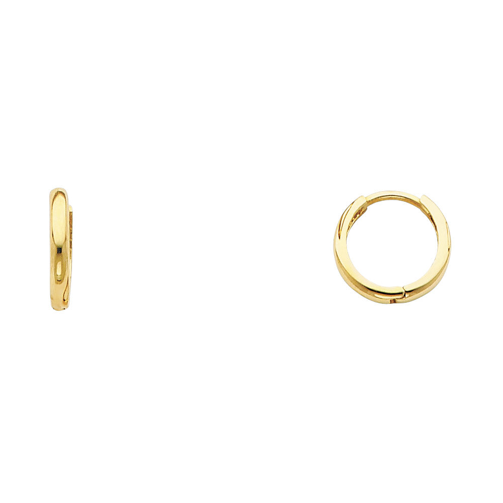 14K Yellow Gold Small Plain Huggies