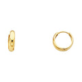 14K Yellow Gold Small Plain Huggies