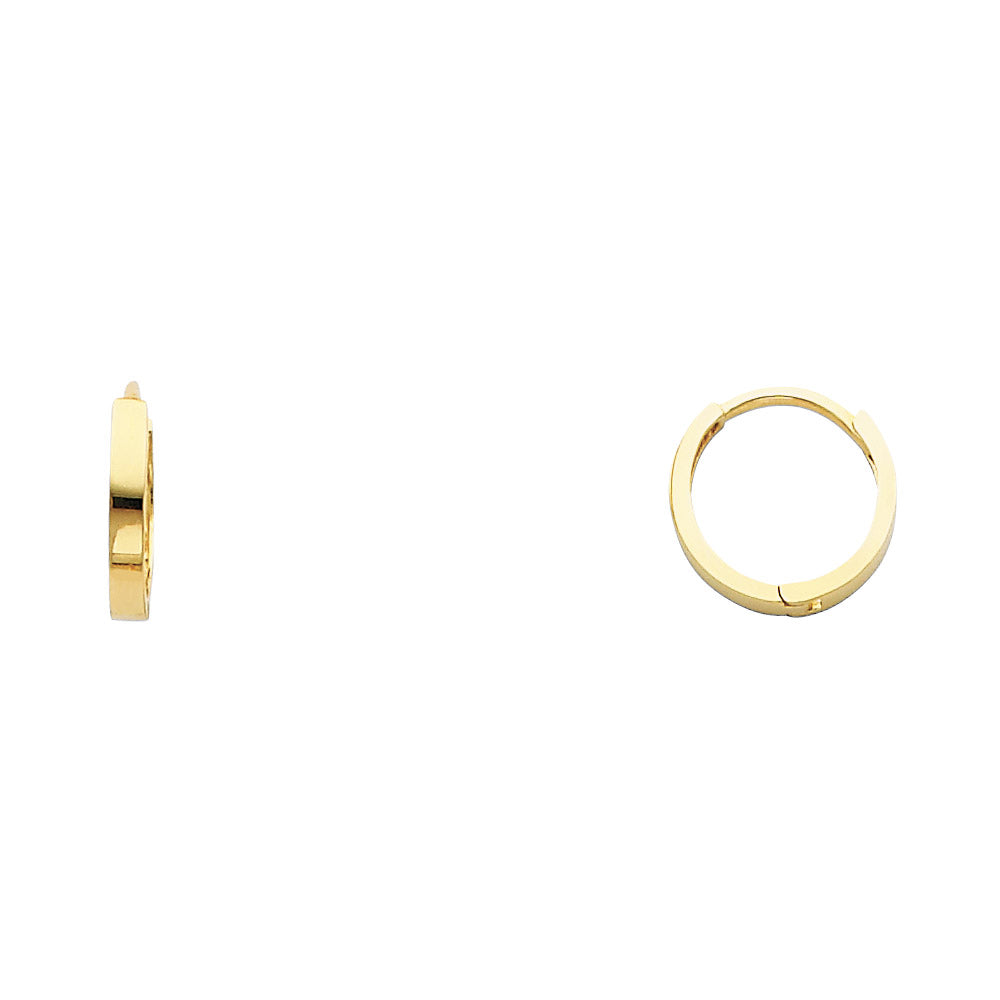 14K Yellow Gold Small Plain Huggies