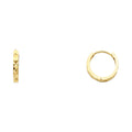 14K Yellow Gold Diamond Cut Small Huggies